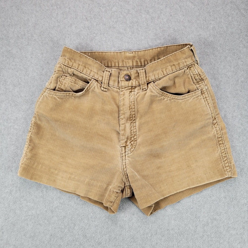 Levi's for Gals Corduroy Shorts Women 25 Tan 70s Big E Vintage Hemmed